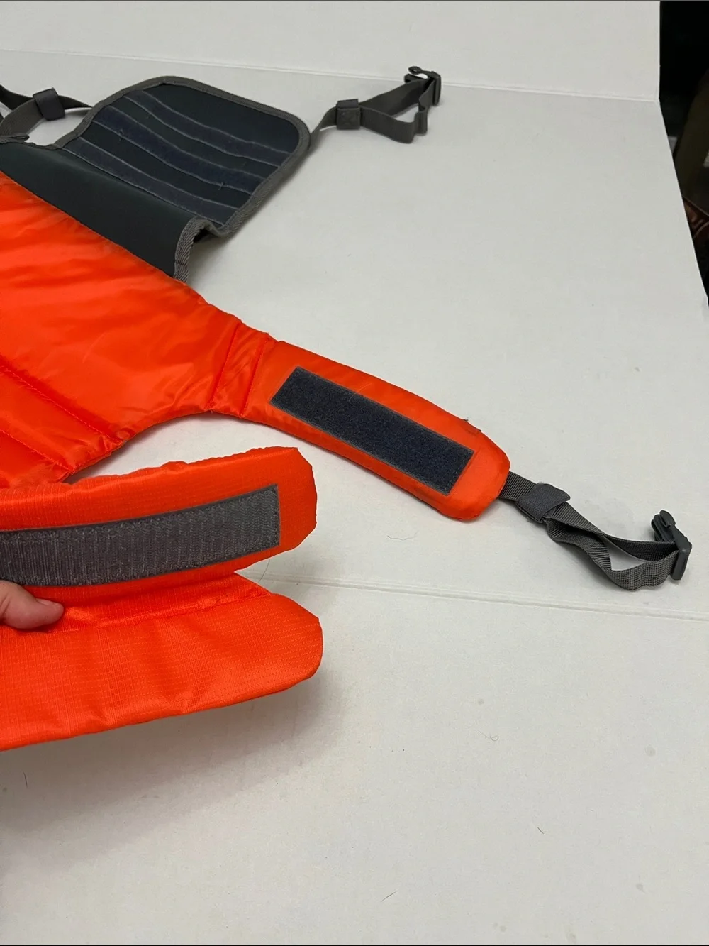 Outward Hound High-Visibility Orange & Gray Dog Life Jacket with Grab Handle L